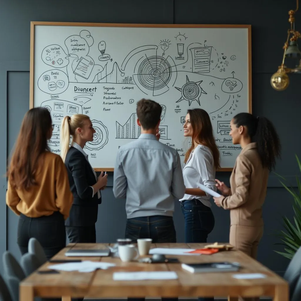 Equipo de consultores en reunión estratégica